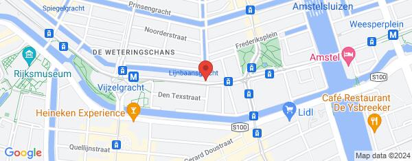 Map van Reguliersgracht 142 Amsterdam in Nederland