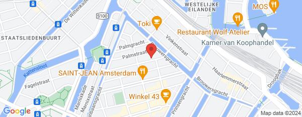 Map van Willemsstraat 24 Amsterdam in Nederland
