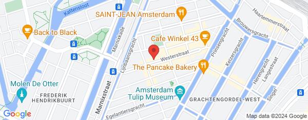 Map van Westerstraat 176 Amsterdam in Nederland