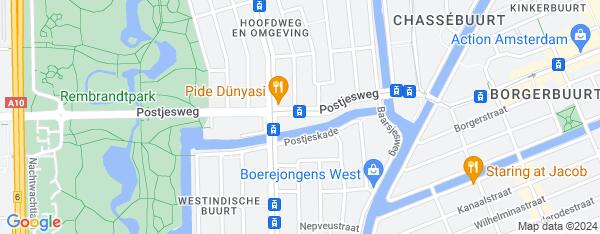 Map van Postjesweg, 87-H Amsterdam in Nederland