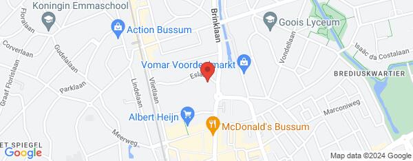 Map van Eslaan 1A Bussum in Nederland