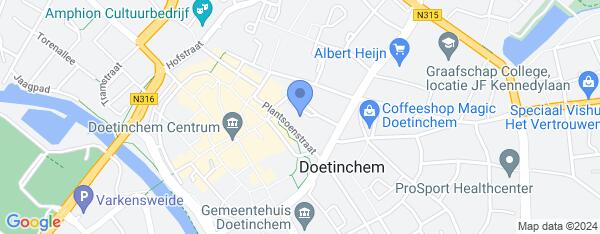 Map van Doctor Huber Noodtplaats 4 Doetinchem in Nederland