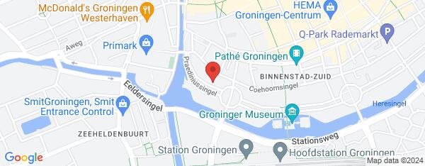 Map van Praediniussingel 9 Groningen in Nederland