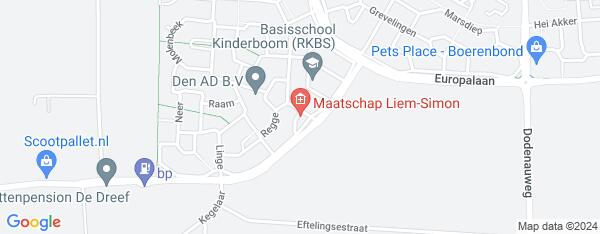 Map van Hunze 6 Kaatsheuvel in Nederland