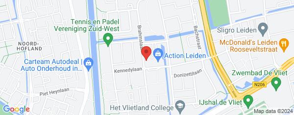 Map van Brahmslaan 20 Leiden in Nederland