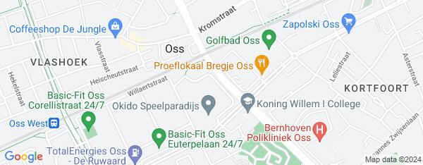 Map van Obrechtstraat 25 Oss in Nederland
