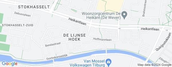 Map van Mozartlaan 9 Tilburg in Nederland