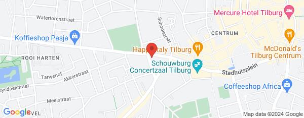 Map van Schouwburgring 186 Tilburg in Nederland