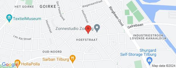 Map van Hoefstraat 197-1 Tilburg in Nederland