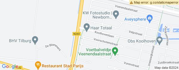 Map van Vlodropstraat 8 Tilburg in Nederland