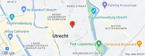 Map van Pieterskerkhof 25 Utrecht in Nederland
