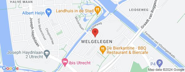 Map van Bartoklaan 42 Utrecht in Nederland