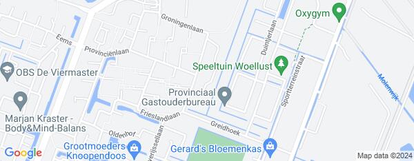Map van Duurswold 16 Veendam in Nederland